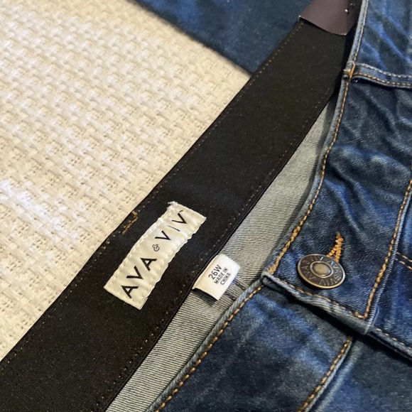 Womens AVA & VIV Medium Wash Skinny Stretch Blue Jeans 26W /R Inseam 30 - Picture 9 of 9